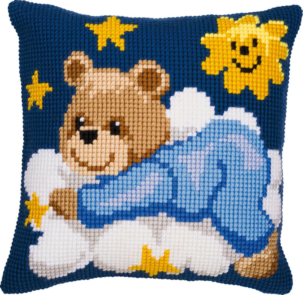 

Набор для вышивания крестом (подушка) Vervaco Blue Nightime Bear Мишка в голубом на облачке PN-0008573