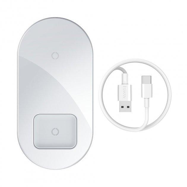 

Беспроводное зарядное устройство Baseus Simple 2in1 Pro Edition WXJK-C02 (Phone + Pods) White
