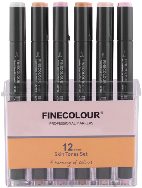 

Набор маркеров Finecolour Brush-mini Skin SET 12 цветов (EF103-FS12)