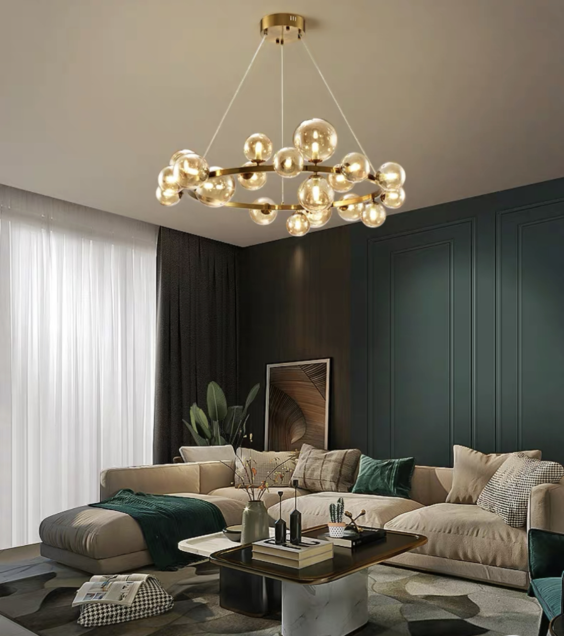 

Тросовая серия люстр Modo Bubbles Ambre Gold 050171/1200 gd/am