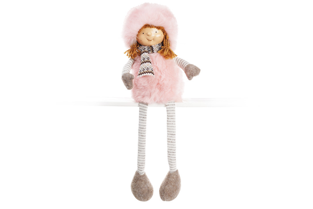 

Мягкая новогодняя игрушка Сидячая девочка 54см BonaDi 822-177