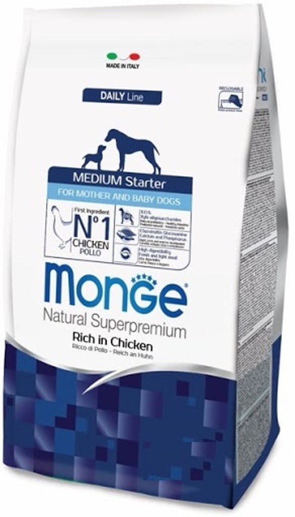 

Сухой корм Monge Dog Medium Starter canine с курицей и рисом для щенков средних пород собак 15 кг