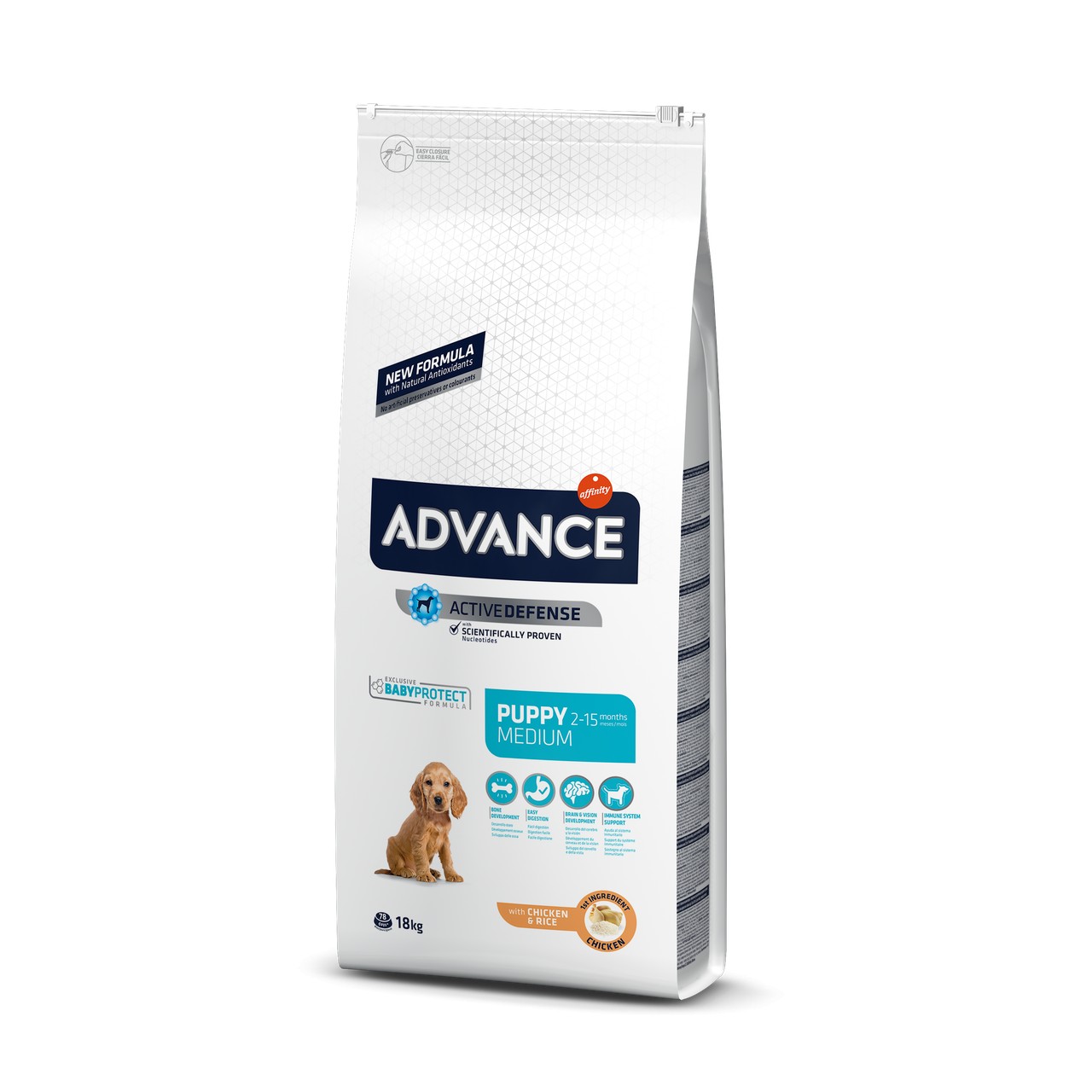 

Сухой корм Advance Dog Medium Puppy для щенков средних пород с курицей и рисом 18 кг
