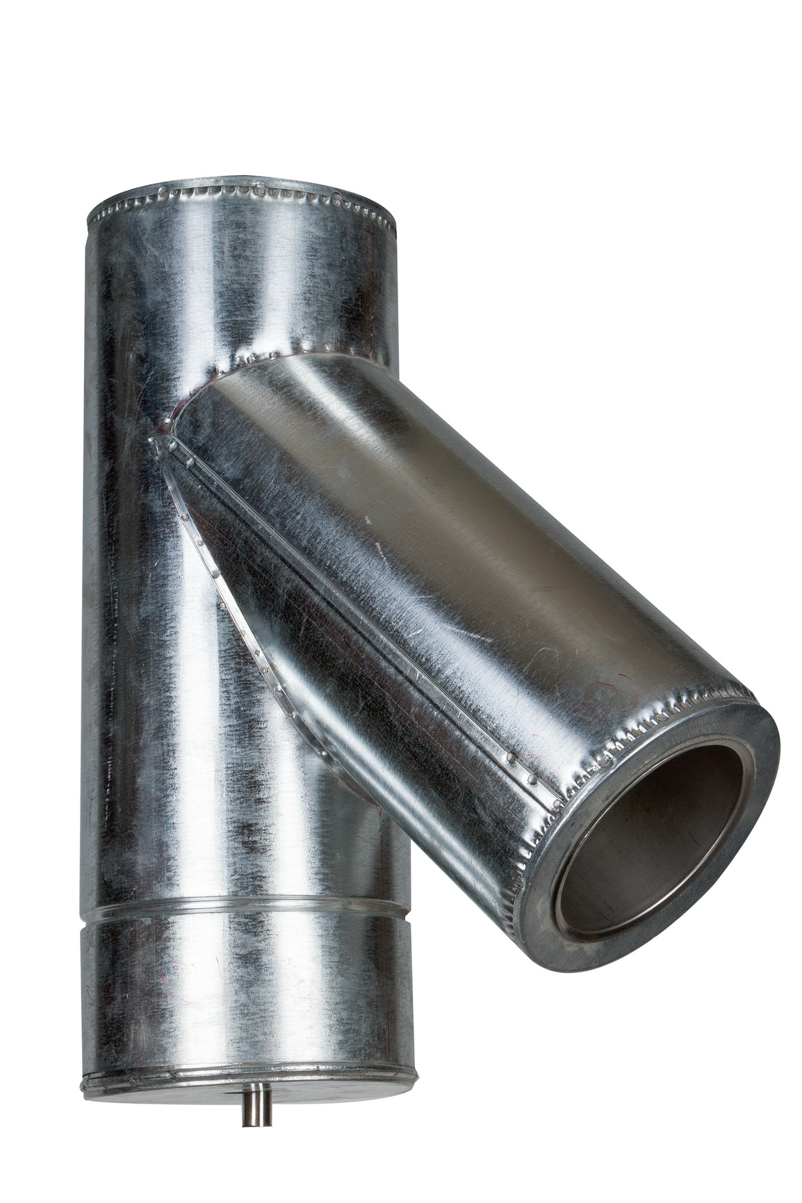 

Тройник термо 45° Лира-ЛТД Ф160/220 нерж/оц AiSi304 ≠0,5мм