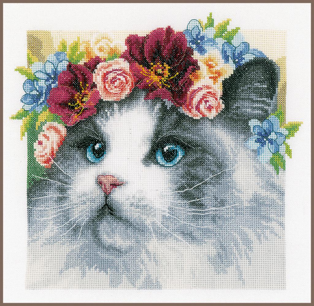 

Набор для вышивки крестом LanArte Flower crown Ragdoll Цветочная корона Регдолл PN-0189340
