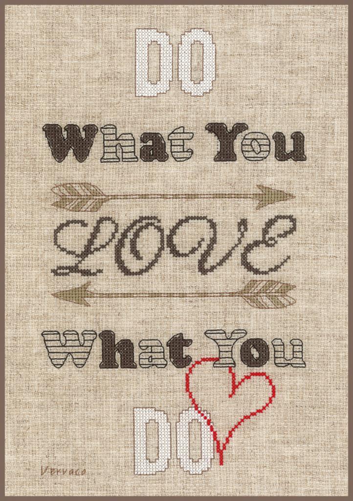 

Набор для вышивки крестом Vervaco Do what you love Делай то что любишь PN-0158480
