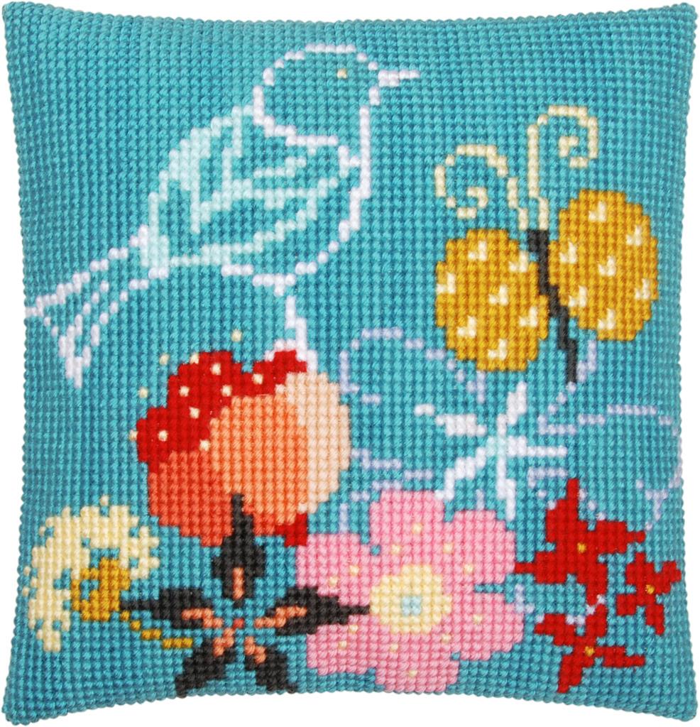

Набор для вышивания крестом (подушка) Vervaco Bird butterfly Птица и бабочка PN-0157118