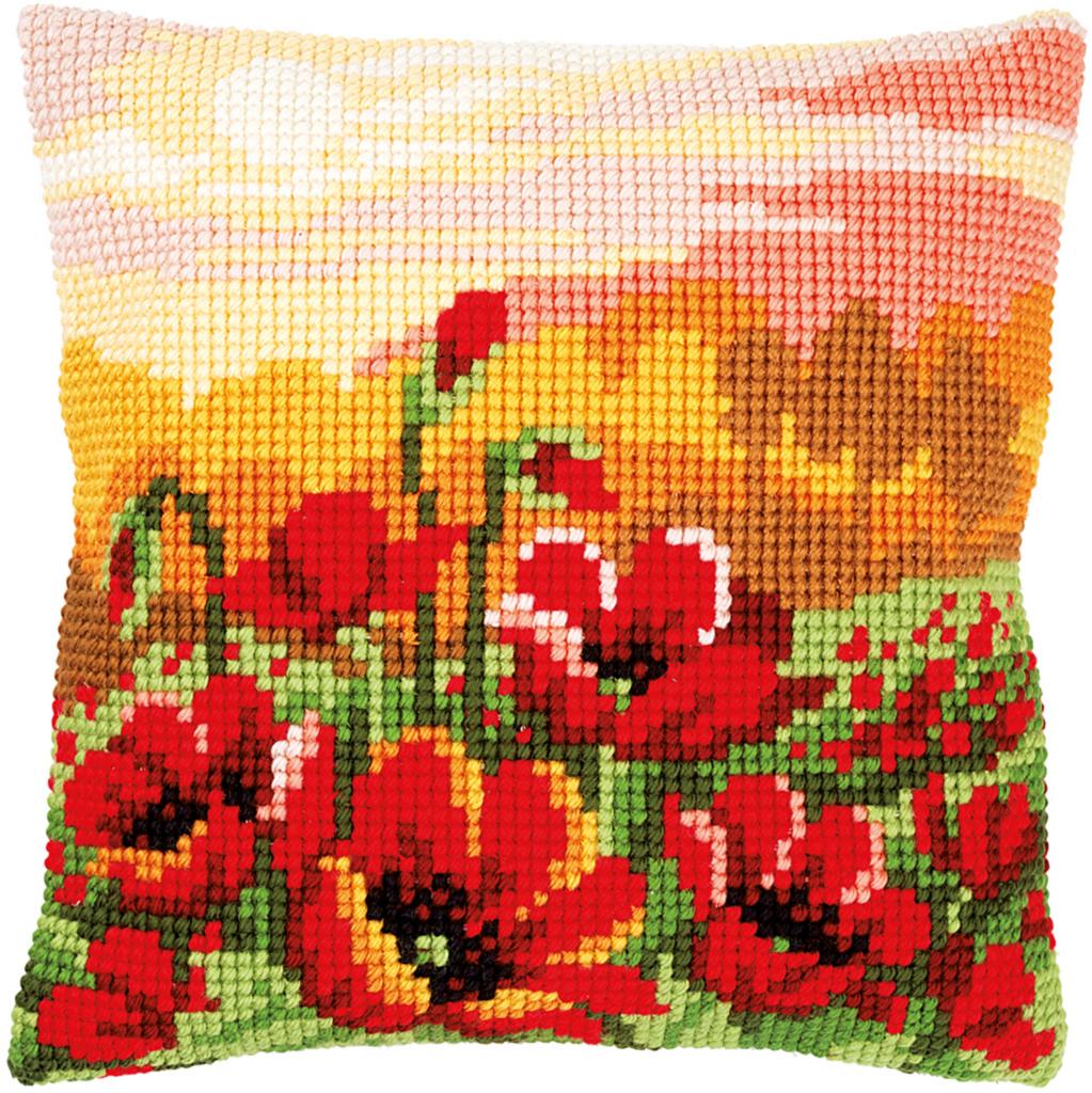 

Набор для вышивания крестом (подушка) Vervaco Poppy Meadow Маковый луг PN-0157583