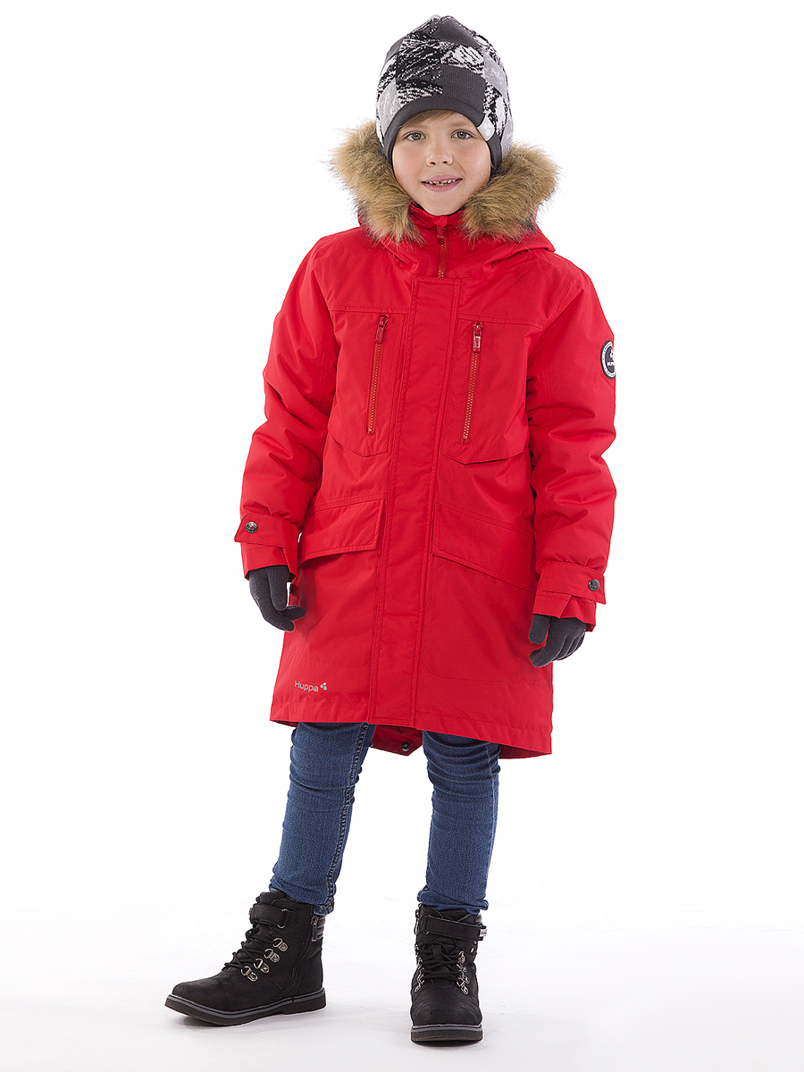 Акція на Дитяче зимове пальто для хлопчика Huppa David 12270020-70004 134 см Червоне від Rozetka