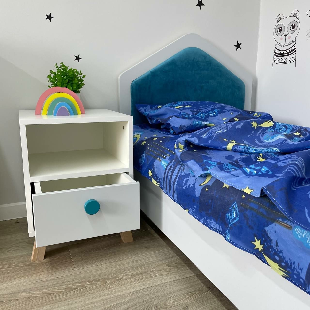 

Прикроватная тумба в детскую Scandic Kid Цвет белый и синий