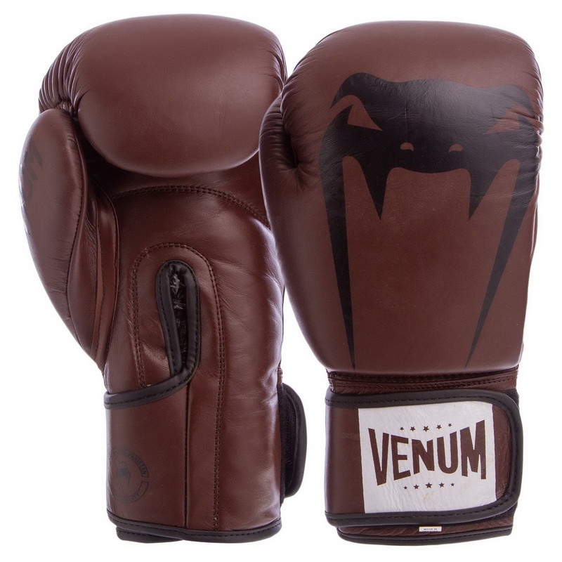 

Боксерские перчатки кожаные VENUM VL-8315 12 унций коричневые