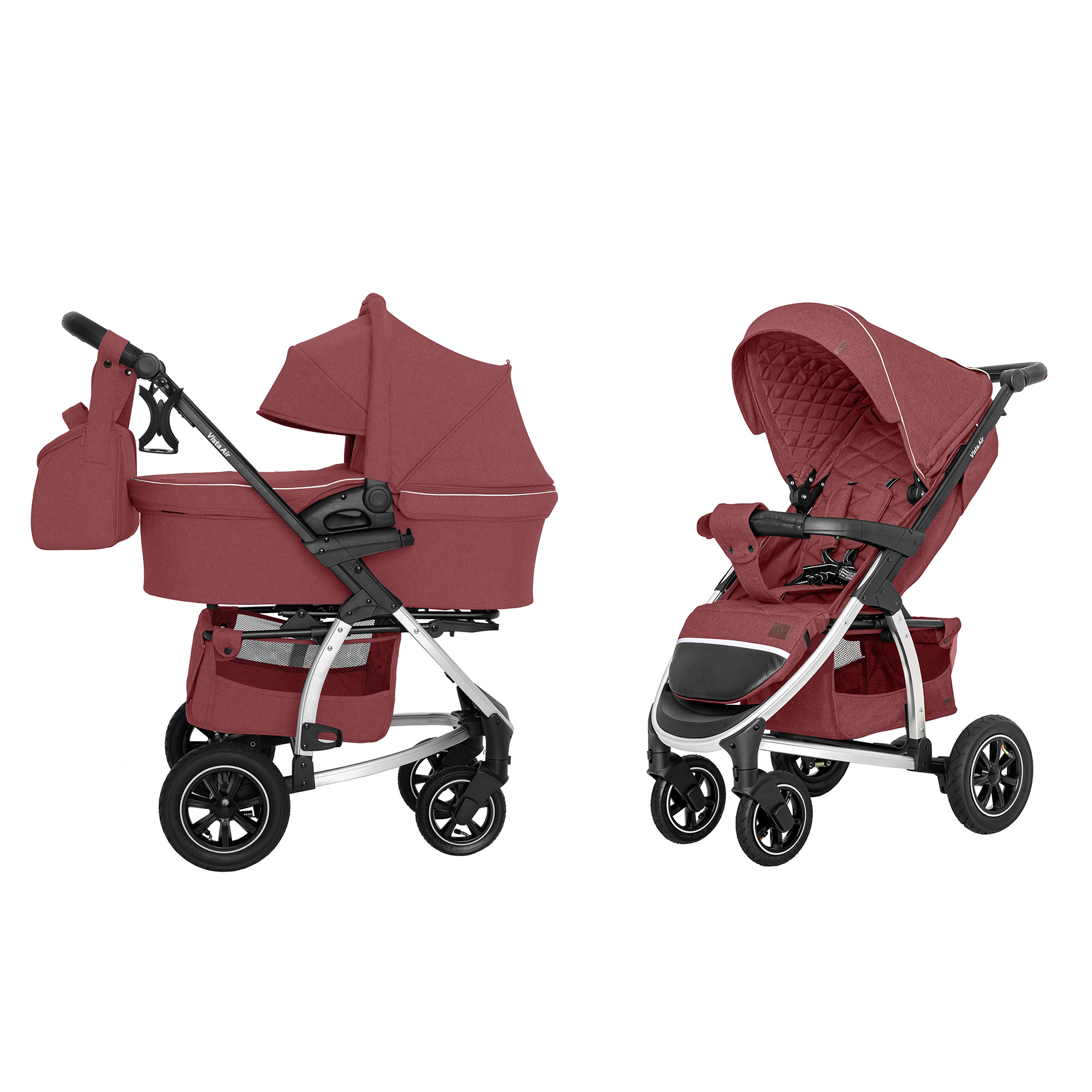 

Коляска универсальная CARRELLO Vista CRL-6506 (2in1) Ruby Red в льне /1/