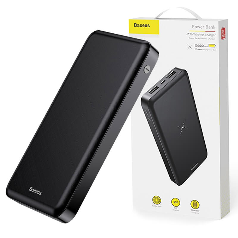 

Портативное зарядное устройство Power Bank Wireless Charger Baseus M36 10000 mAh Черный