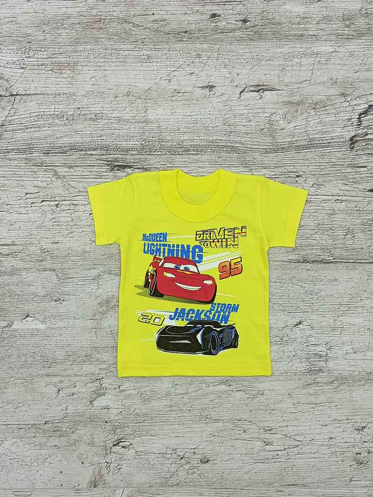 

Футболка для хлопчика жовта MCQUEEN 00081, 122-134 см. (7-8 років)