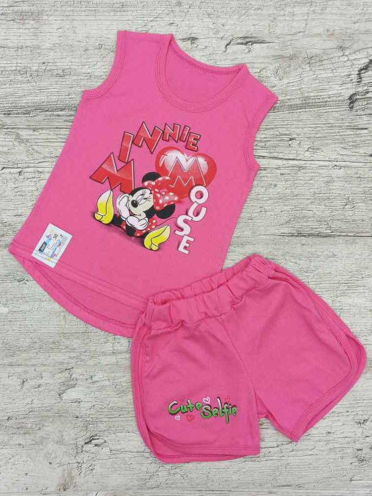 

Комплект майка шорти для дівчинки рожеві Minnie Mouse 00150, 110-122 см. (5-6 років)