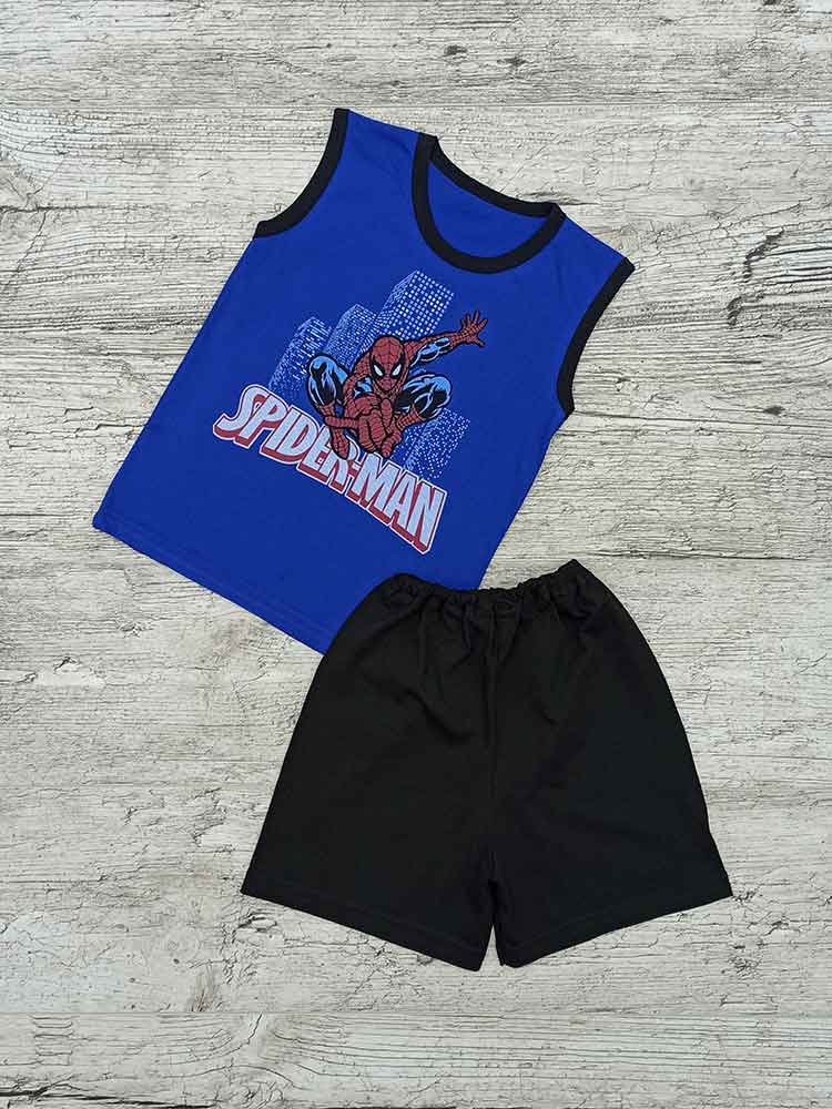 

Комплект для хлопчика електрик безрукавка чорні шорти Spider-Man 00127, 98-110 см. (3-4 роки)