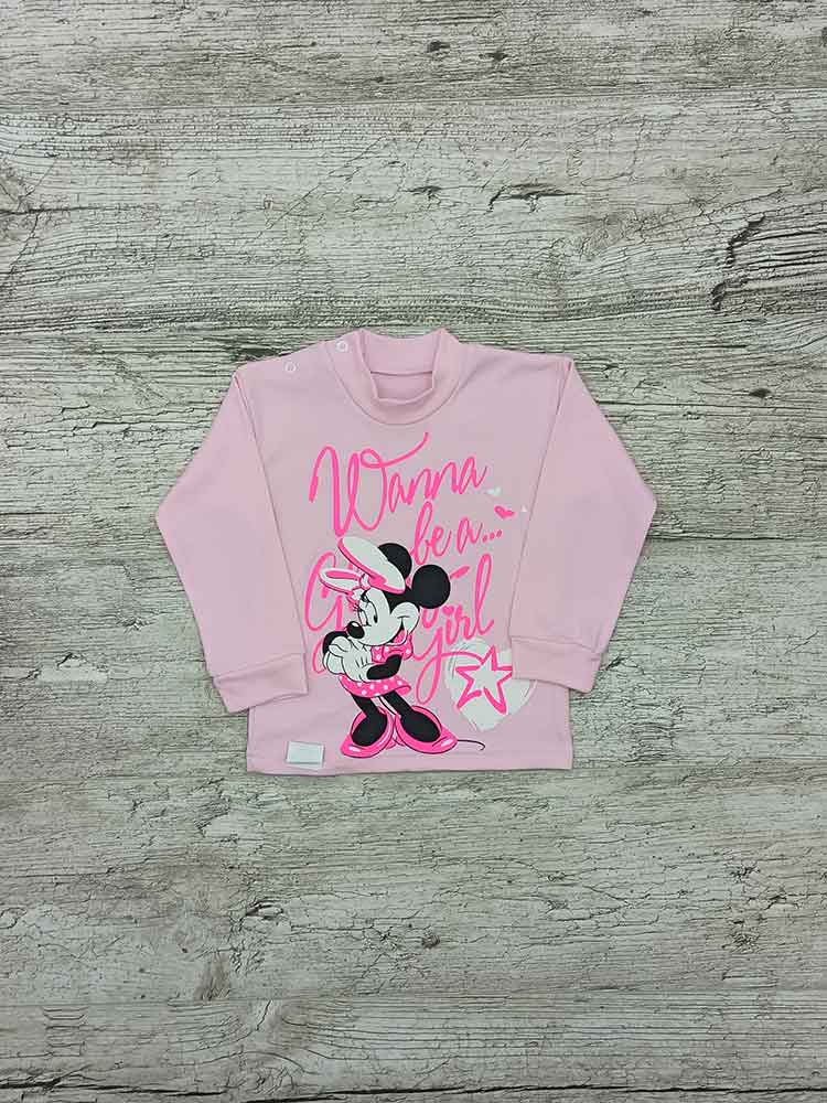 

Джемпер для дівчинки Minnie Mouse з начосом рожевий 00240, 122-134 см. (7-8 років)