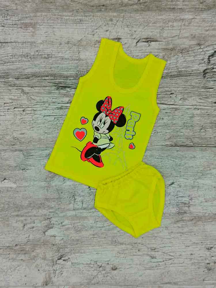 

Комплект майка труси для дівчаток жовті Minnie Mouse 00140, 86-98 см. (2-3 роки)