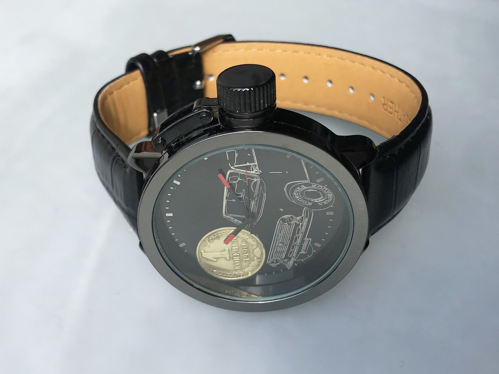 

Мужские наручные часы Копейка Ваз 2101 с монетой (Men 355 black)
