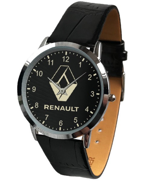 

Часы мужские наручные марки машин Рено, Renault, черный ремешок