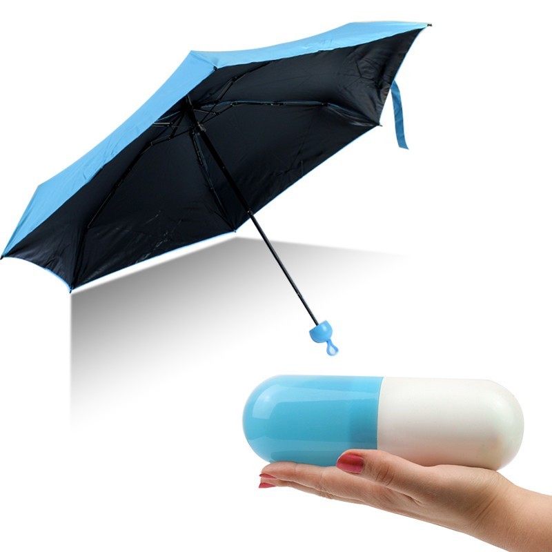 

Мини зонт капсула в футляре, карманный зонт Capsule Umbrella mini, голубой