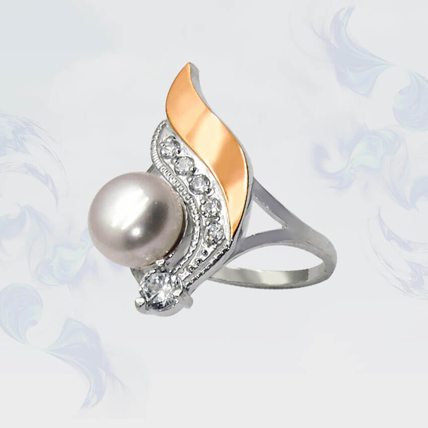 

Кольцо из серебра с золотыми вставками SilverUA модель 067 (размер 19,5)