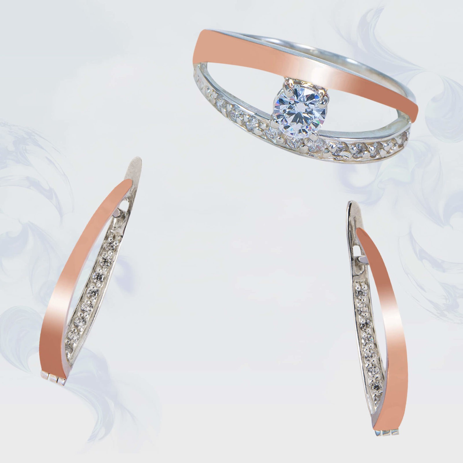 

Гарнитур из серебра с золотыми вставками SilverUA модель 159