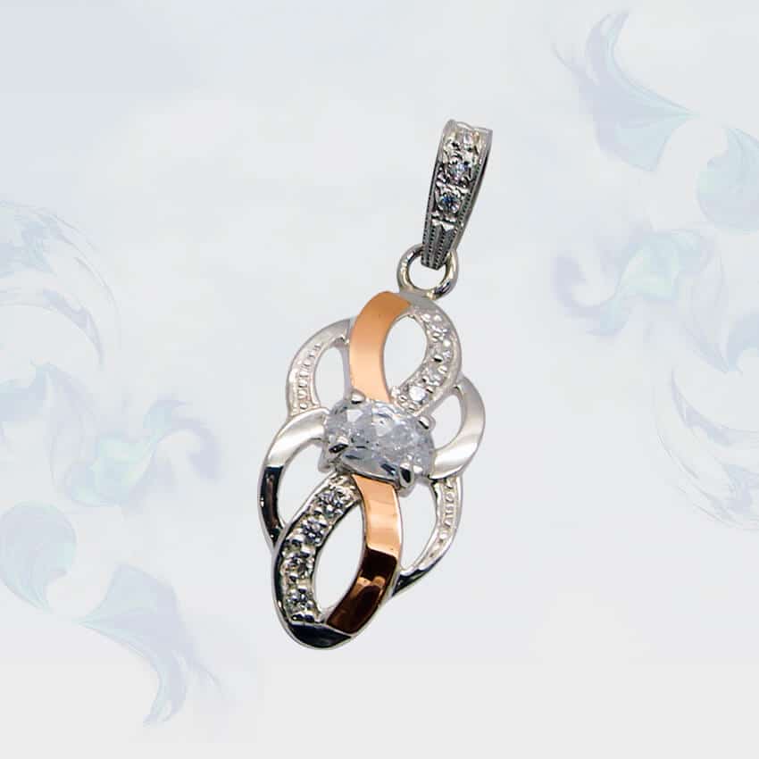 

Подвеска из серебра с золотыми вставками SilverUA модель 081