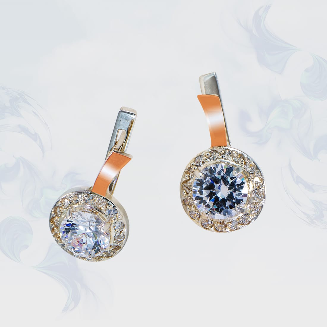 

Серьги из серебра с золотыми вставками SilverUA модель 137