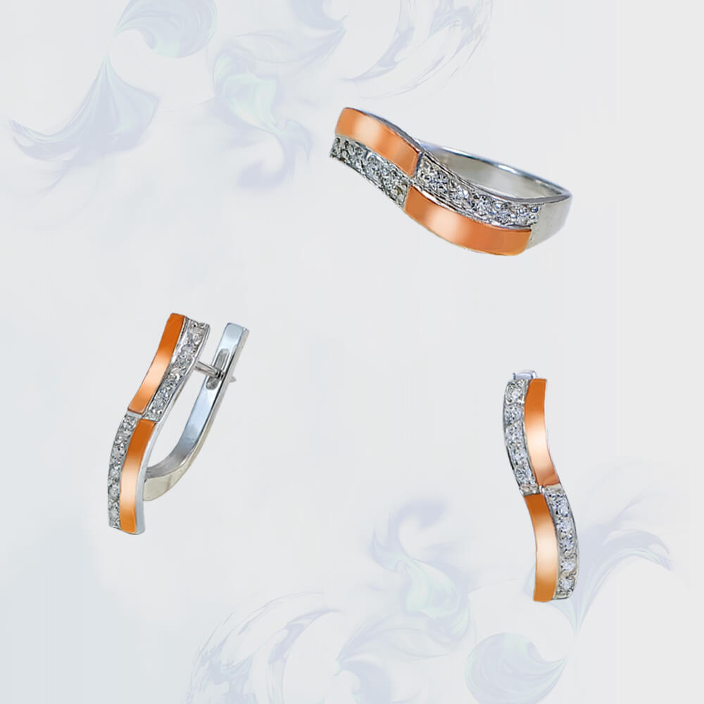 

Гарнитур из серебра с золотыми вставками SilverUA модель 204