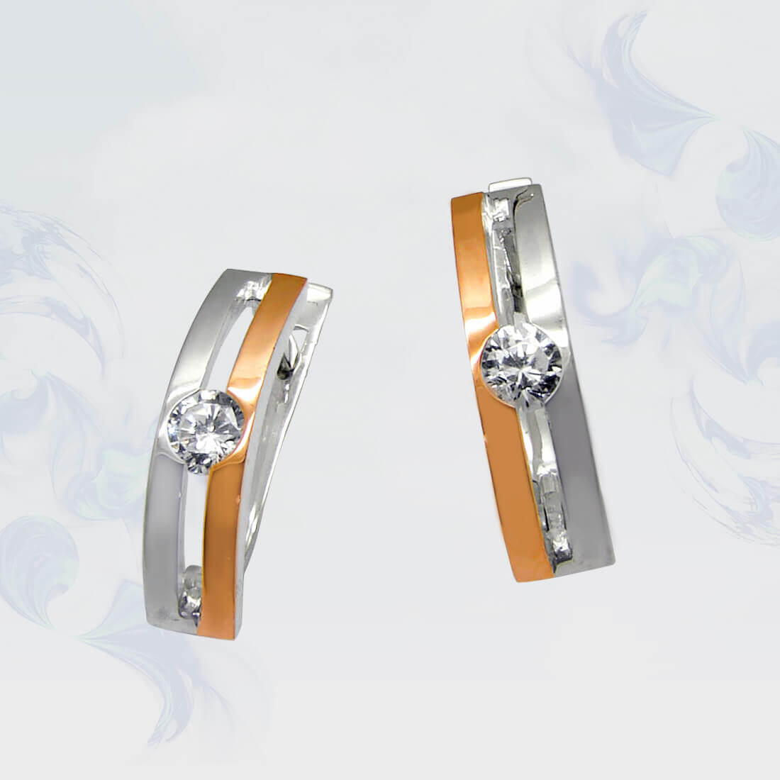 

Серьги из серебра с золотыми вставками SilverUA модель 027