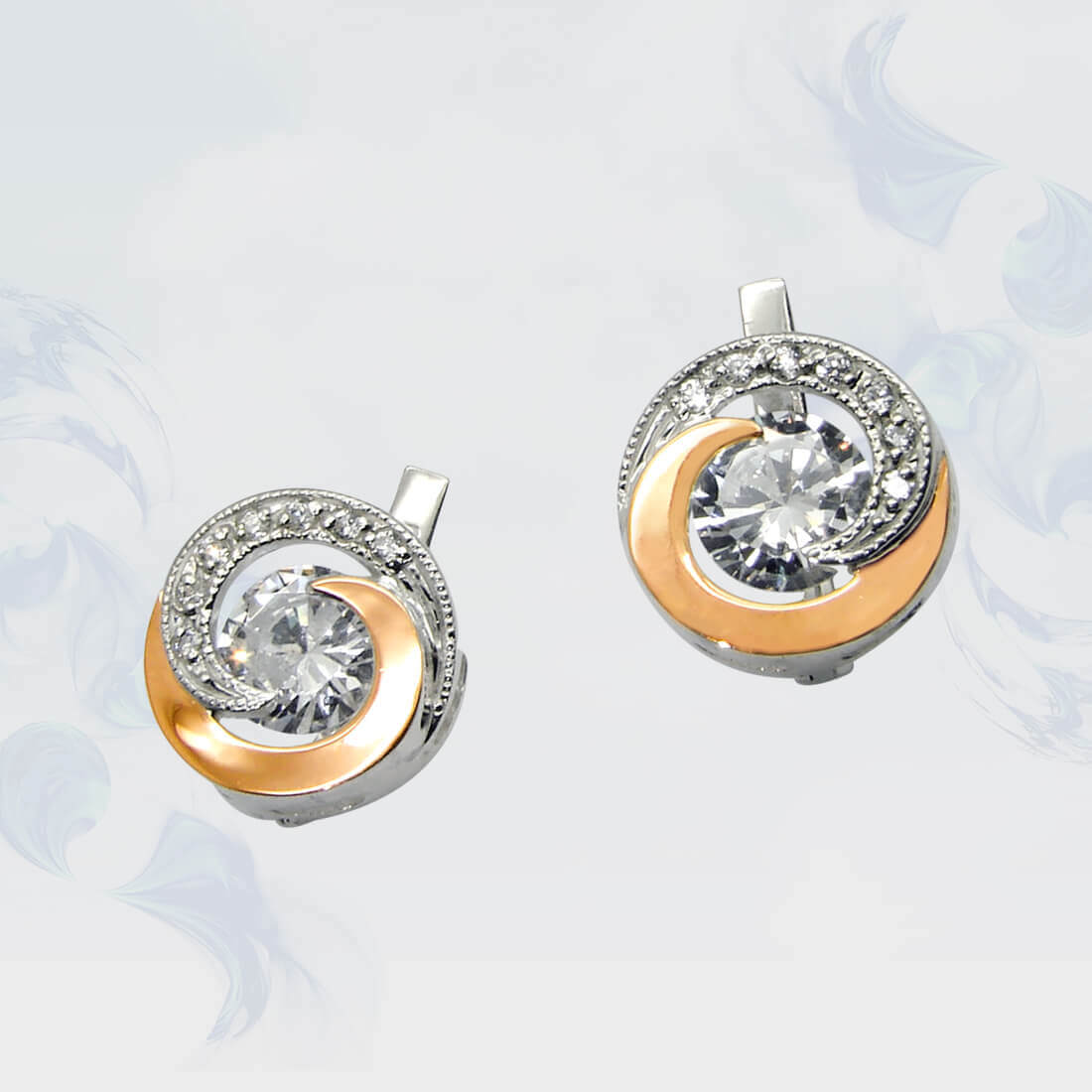 

Серьги из серебра с золотыми вставками SilverUA модель 053