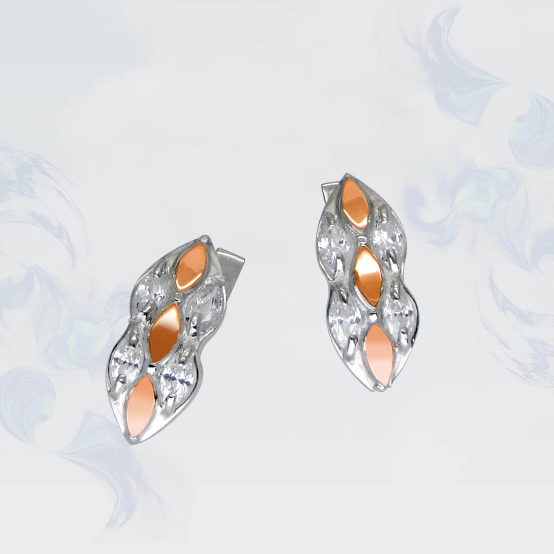 

Серьги из серебра с золотыми вставками SilverUA модель 089