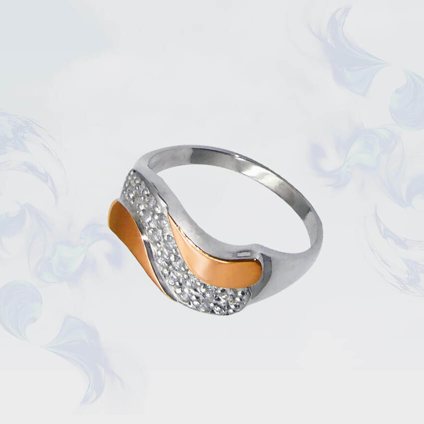 

Кольцо из серебра с золотыми вставками SilverUA модель 048 (размер 19,5)