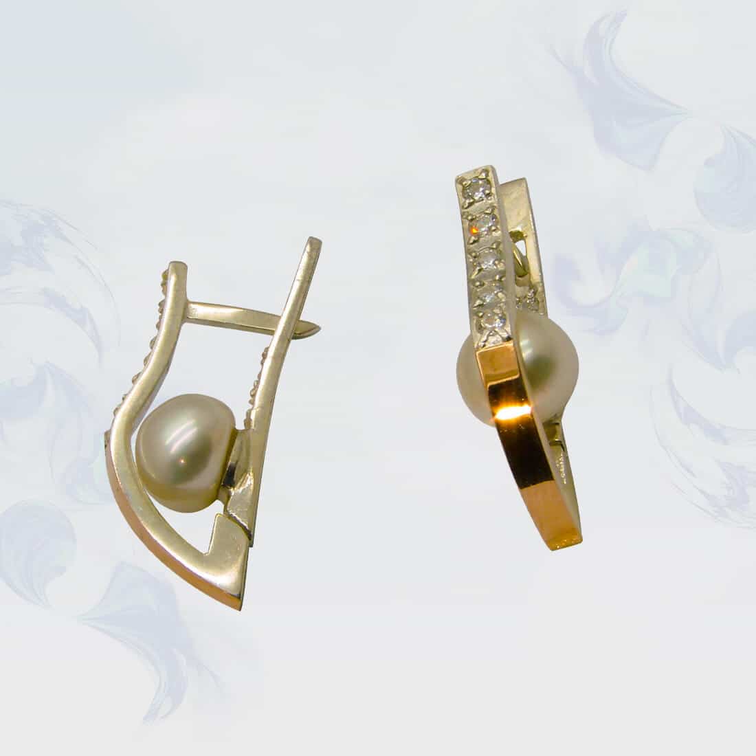 

Серьги из серебра с золотыми вставками SilverUA модель 041