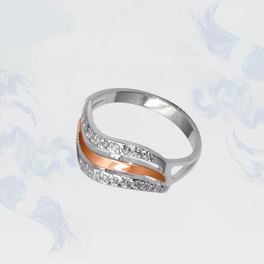 

Кольцо из серебра с золотыми вставками SilverUA модель 065 (размер 19,5)