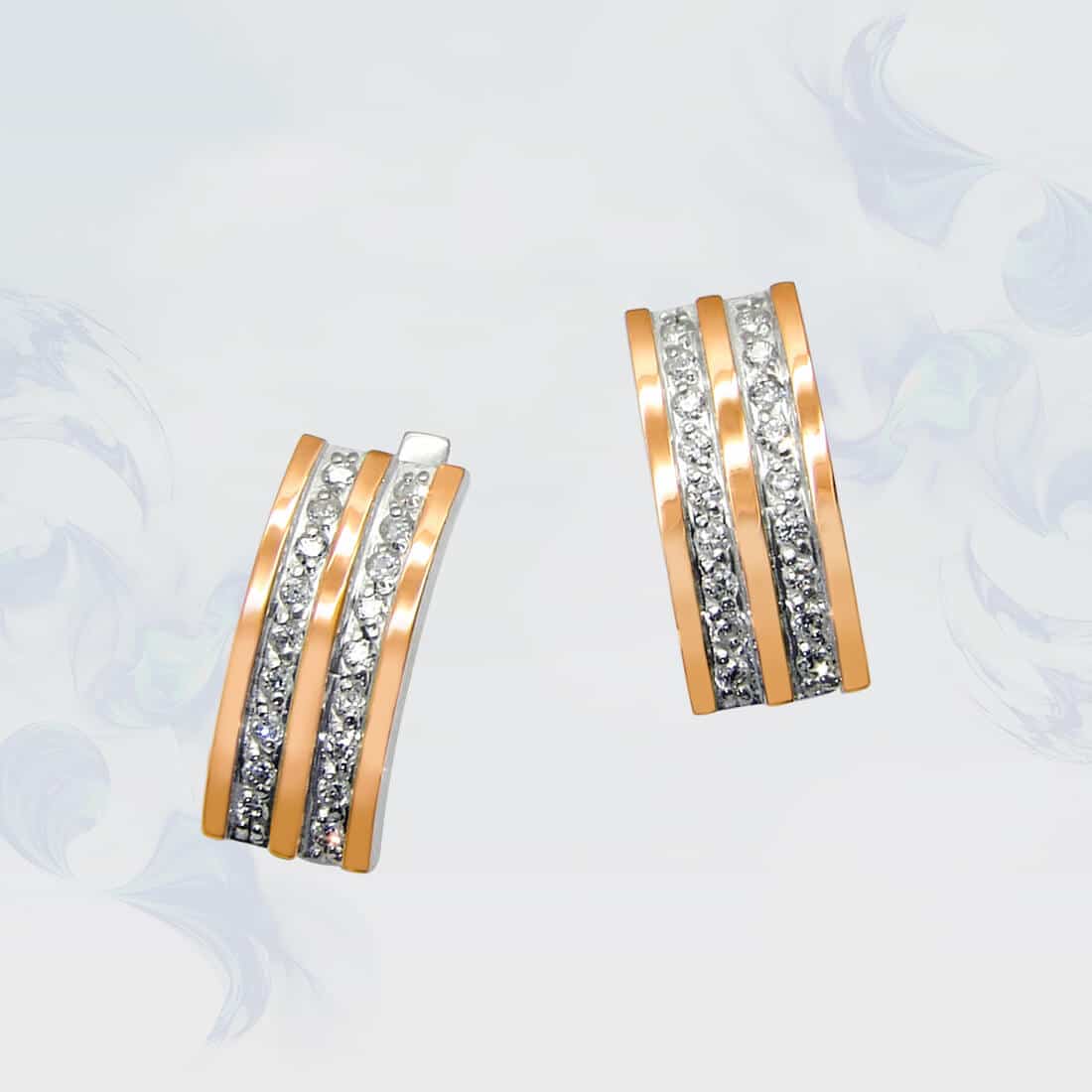 

Серьги из серебра с золотыми вставками SilverUA модель 073