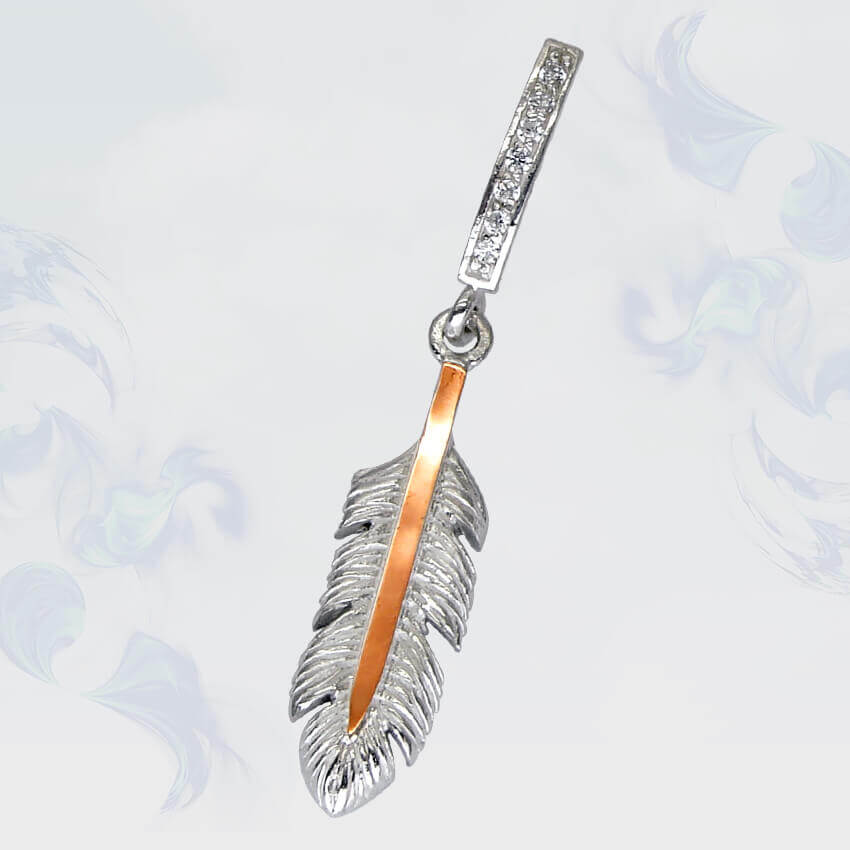 

Подвеска из серебра с золотыми вставками SilverUA модель 108
