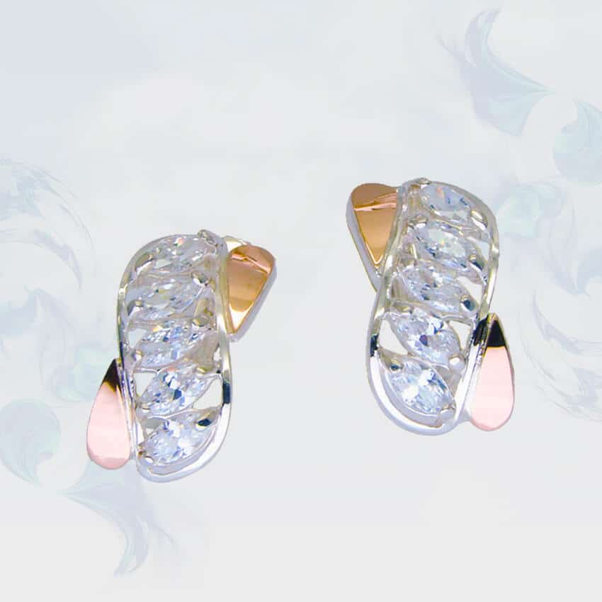 

Серьги из серебра с золотыми вставками SilverUA модель 088