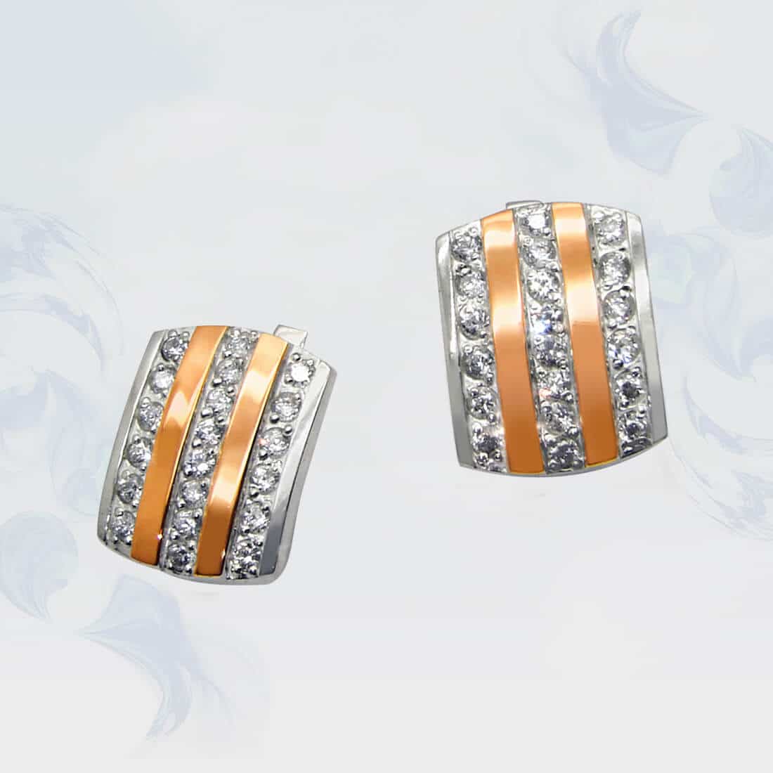 

Серьги из серебра с золотыми вставками SilverUA модель 044
