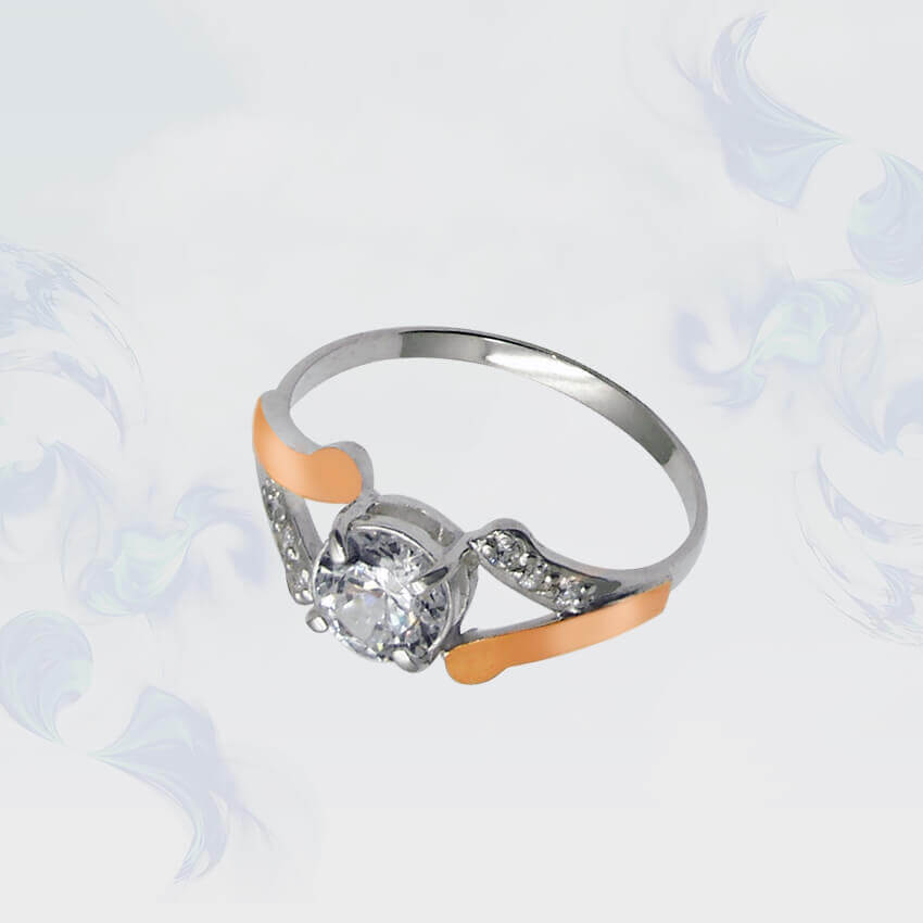 

Кольцо из серебра с золотыми вставками SilverUA модель 072 (размер 19,5)