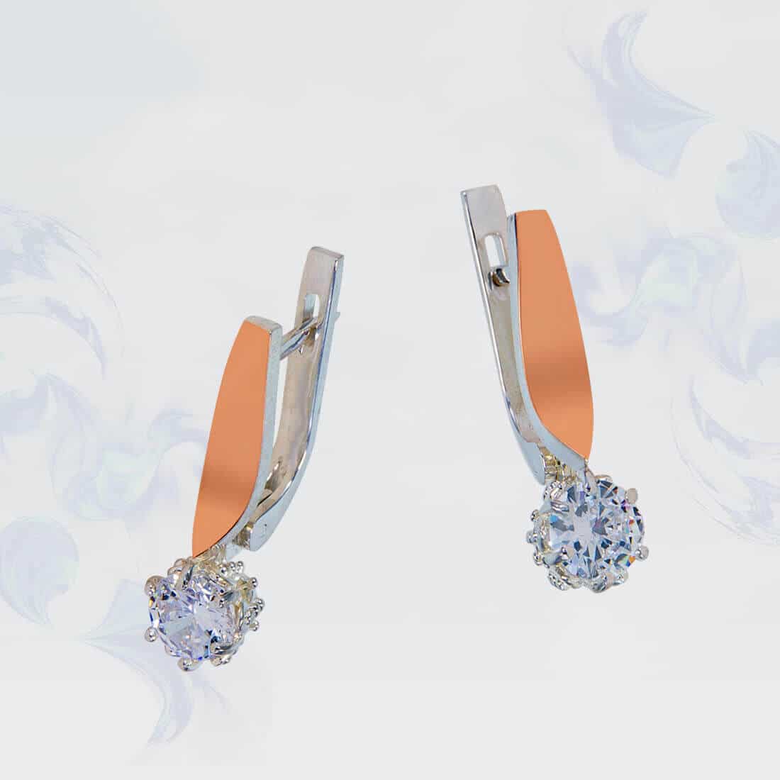

Серьги из серебра с золотыми вставками SilverUA модель 132