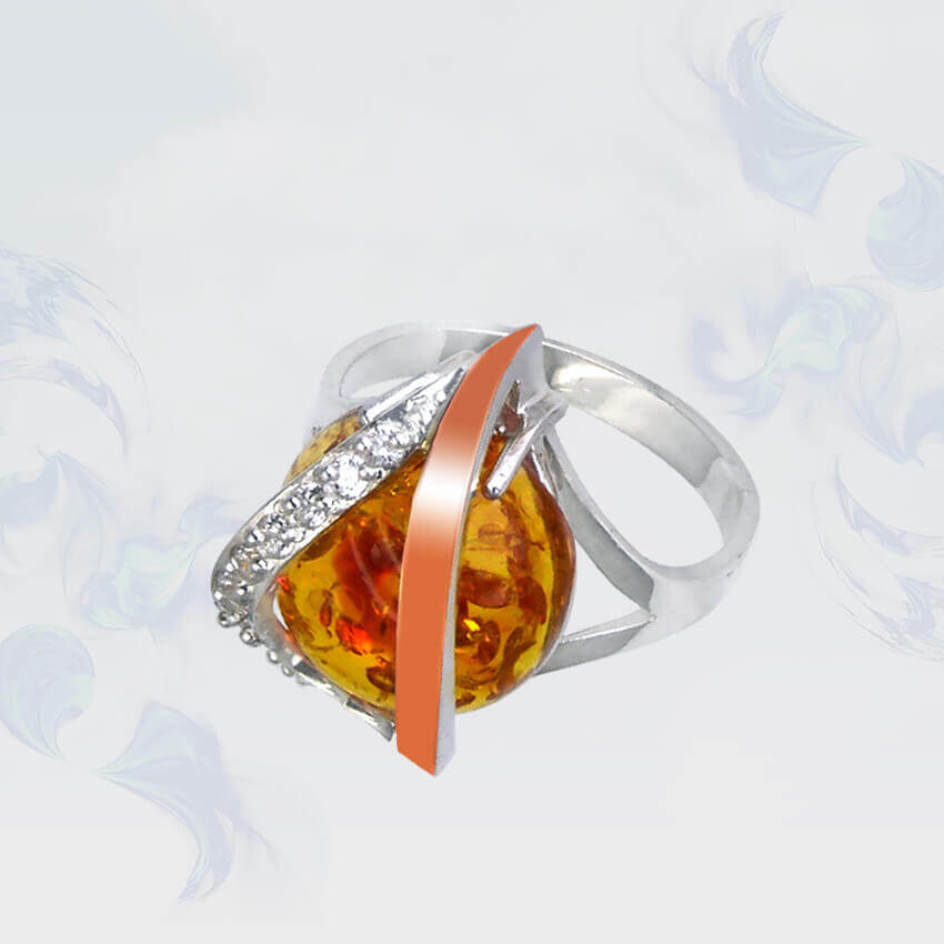 

Кольцо из серебра с золотыми вставками SilverUA модель 084 (размер 19,5)