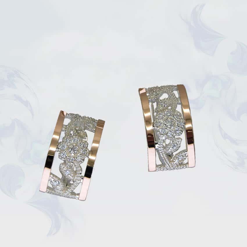 

Серьги из серебра с золотыми вставками SilverUA модель 086