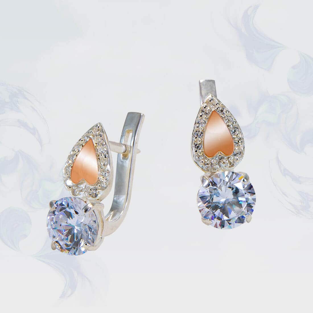 

Серьги из серебра с золотыми вставками SilverUA модель 123