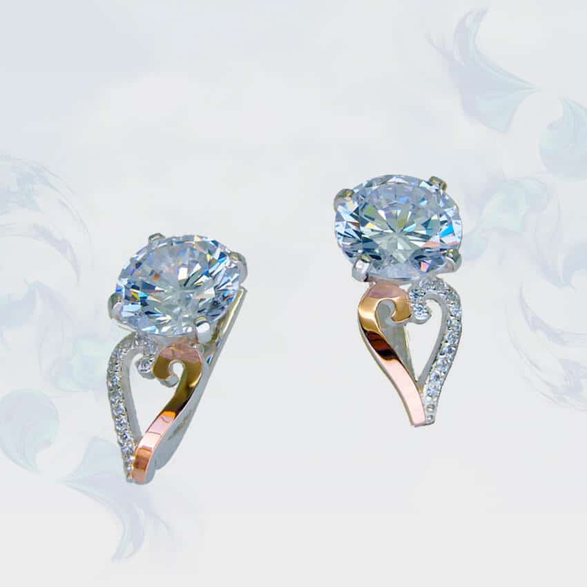

Серьги из серебра с золотыми вставками SilverUA модель 093