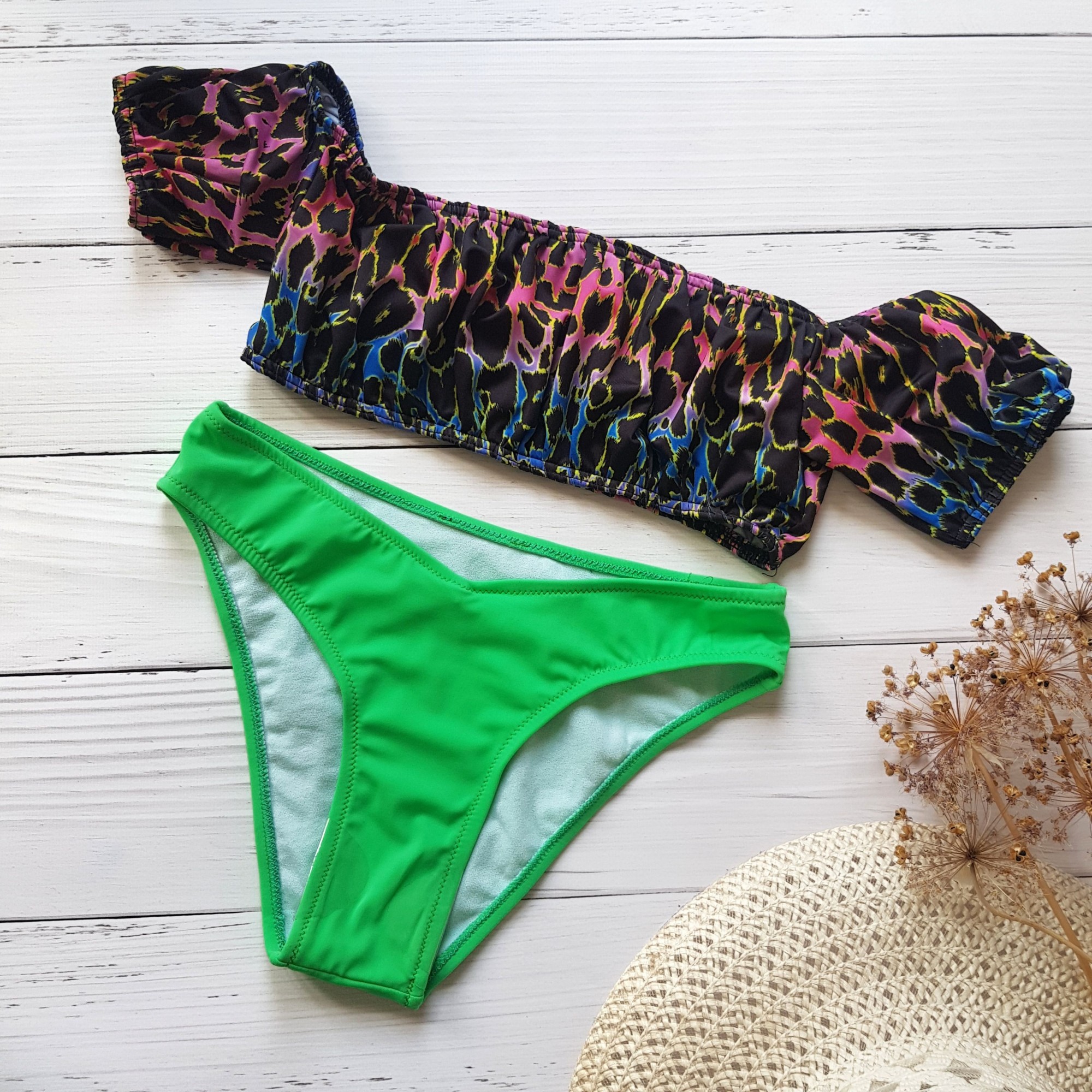 

Купальник раздельный топ и салатовые трусики Asos Swim 8854 M (44)
