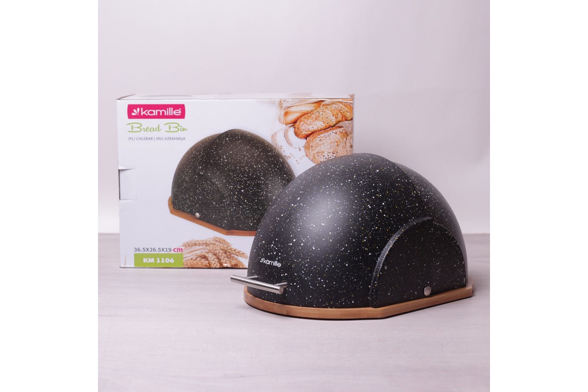

Хлібниця Kamille 38,5х26,5х20 см бамбук/пластмаса чорний мармур КМ1106