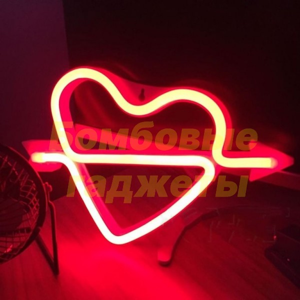 

Детский настольный светильник-ночник TTech Neon Series Arrow Heart Red