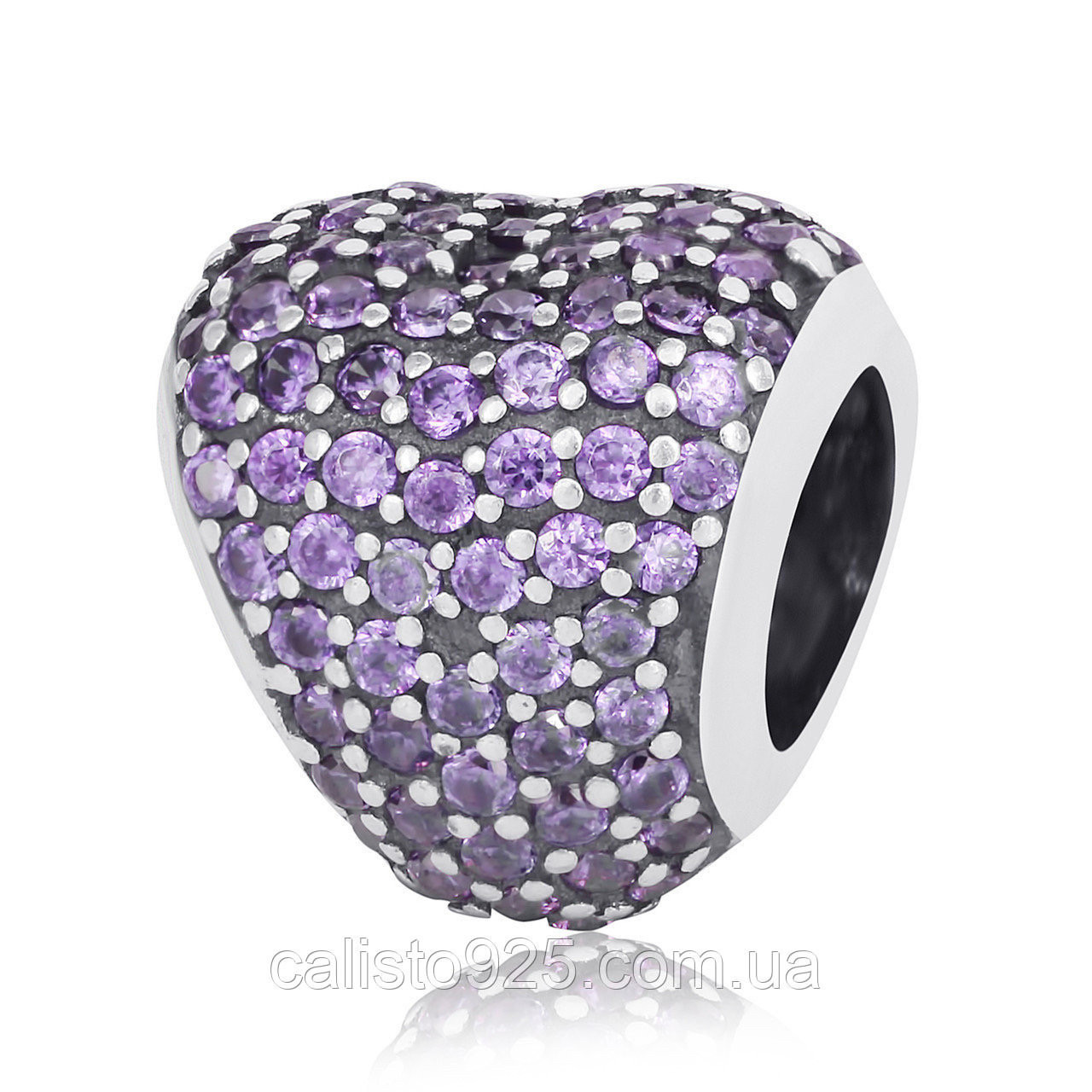 

Серебряный шарм - бусина Silvex 925 "Большое сердце 2.0" П5ФА/729